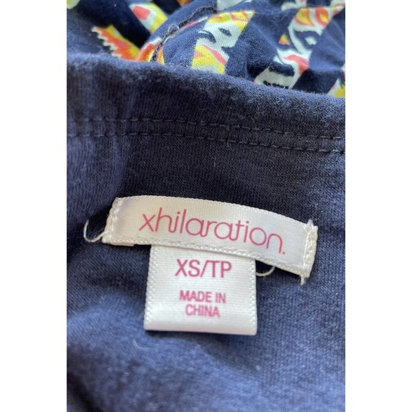 Xhilaration Navy Blue Neon Southwestern Print Maxi Dress XS Strapless K6 - Picture 4 of 4